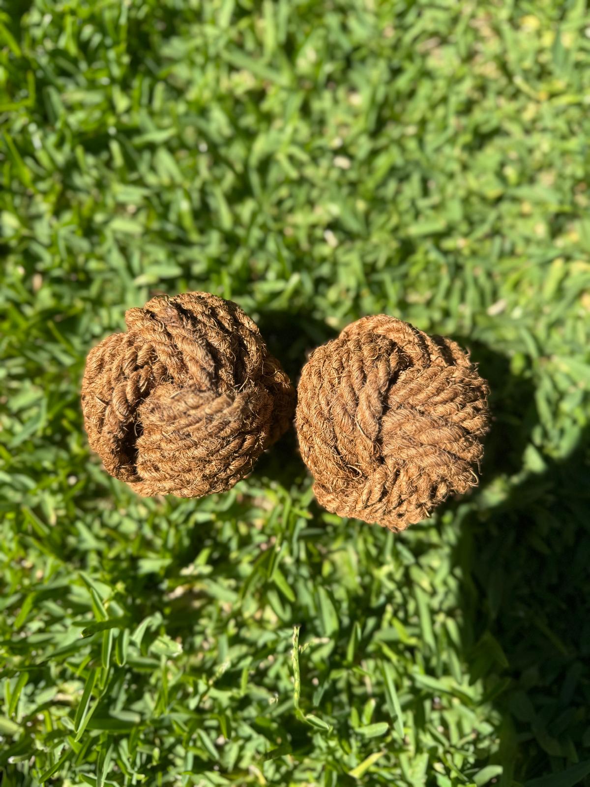 Natural coconut coir dental ball dog toy - eco friendly - Cobber and Coir Australia