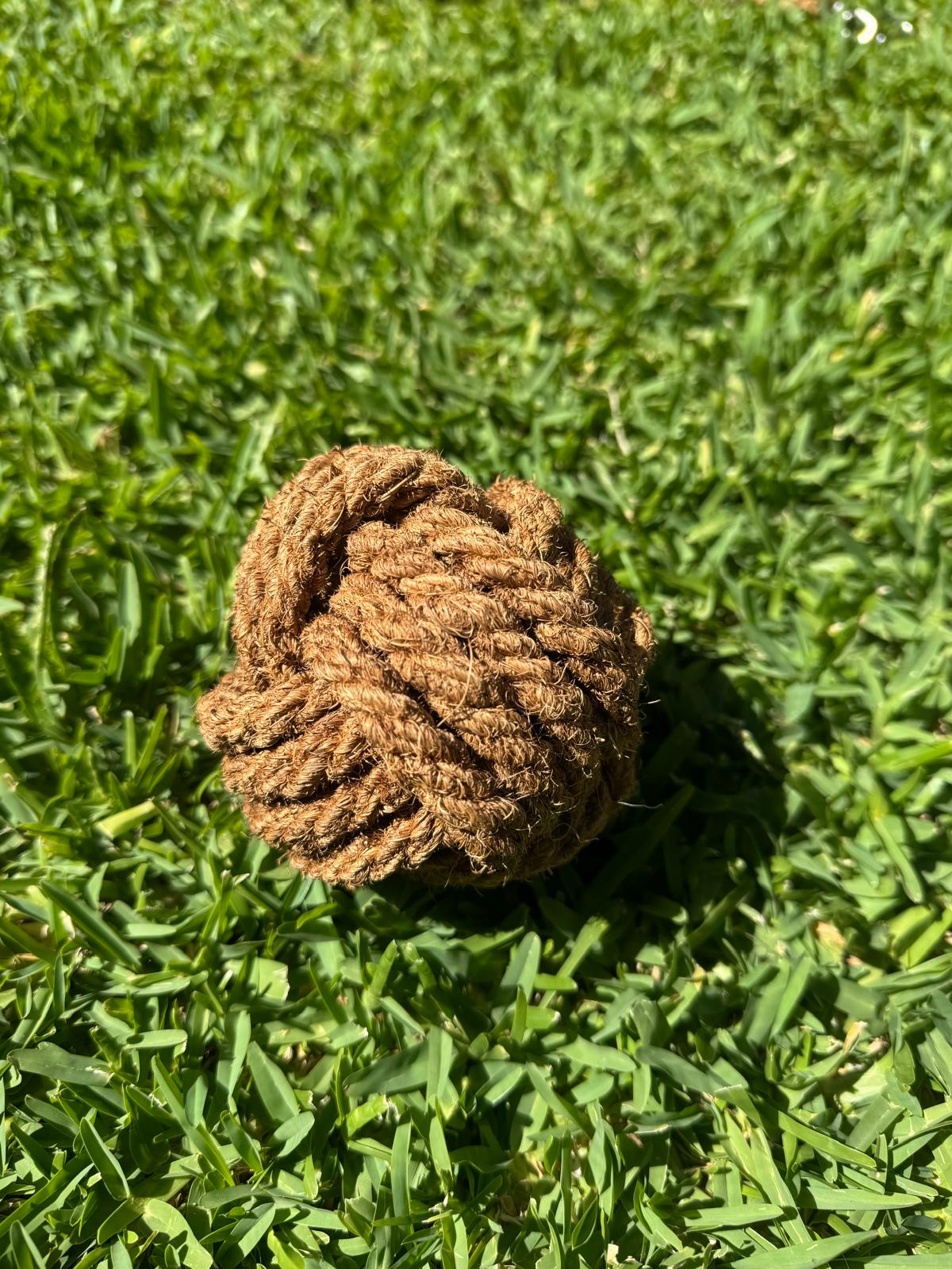 Natural coconut coir dental ball dog toy - eco friendly - Cobber and Coir Australia